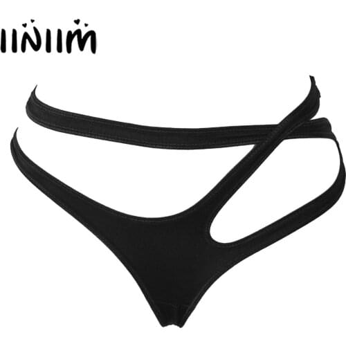 Lingerie Sexy Underwear Womens Low Waist Bikini Bottom Crisscross Briefs Hollow Out Elastic Waistband Panties Swimming Swimwear