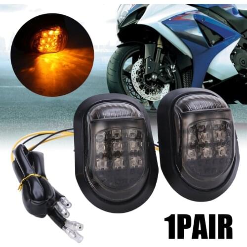 1pair 12V Universal Motorcycle Flush Mount LED Turn Signal Indicator Light Amber Accessories Parts