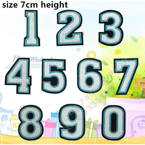 1 pcs Arab Numbers embroidered iron on patches badges clothing hat bag shoe phone decor accessories popular Patches Appliques