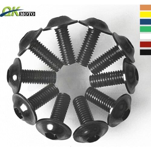 For honda yamaha KAWASAKI 10Pcs Motorcycle Accessories Universal Motorbike Fairing Bolt Spire Speed Clip Screw Spring Nuts