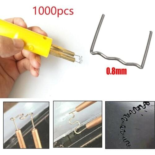 1000Pcs Hot Stapler Staples For Plastic Welder Standard Pre Cut 0.8mm Flat Hot Staple Car Bumper Repair Welding Tool
