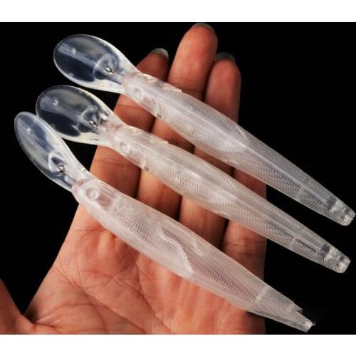 12CM 8.59G 20pcs Unpainted Lure Fishing Bait Blank Transparent Crankbait Vib Minnow Wobbler Hard Bait Fishing Tackle