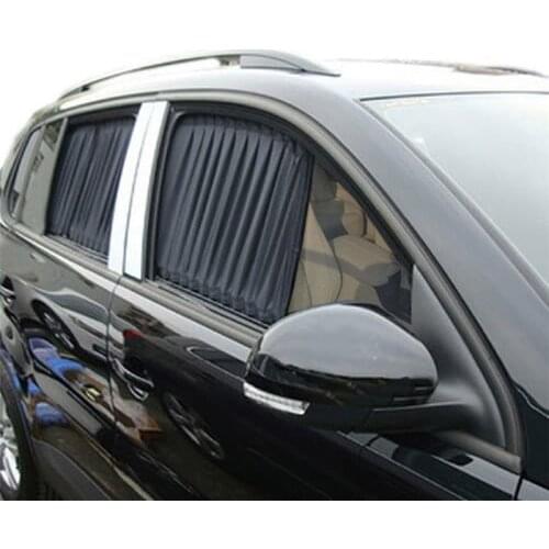 2pcs 50*39cm Car Curtain Blind Window Sun Shade Cover UV Protector Straps Car Curtain Full Set Kit Accessories Interior Styling