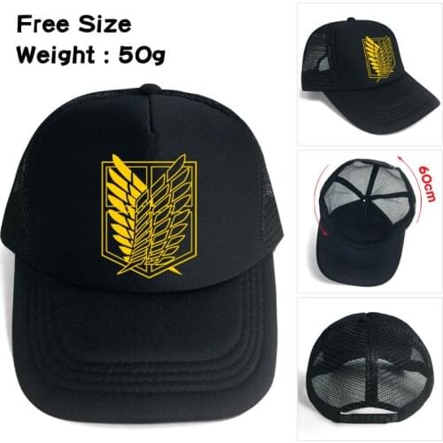 2020Anime Attack on Titan Scouting Legion Anime Gift Cartoon Men Women Boys Girls Mesh Base Ball Cap Hat Cosplay