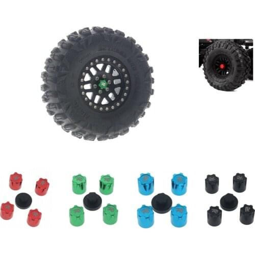 4Pcs Metal RC Car Wheel Rim Center Caps M4 Nut for 1/10 RC Crawler TRX4 Axial SCX10 90046 D90 Tamiya MST 5 Colors Optional