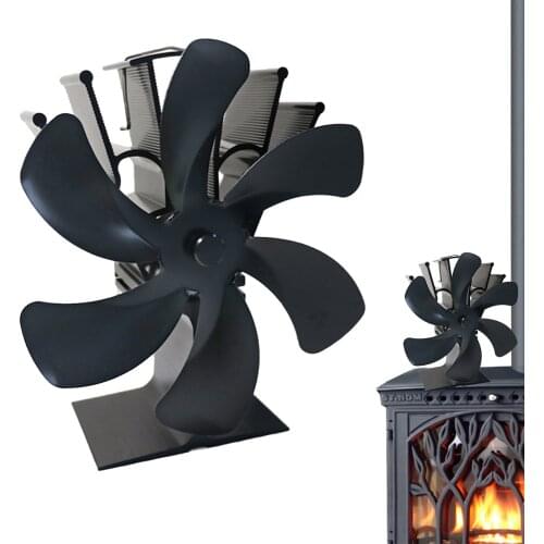 6 Blades Stove Fan Heat Powered Wood/Log Burner Fan Eco Friendly Heat Circulation for Wood/Log Burner/Fireplace