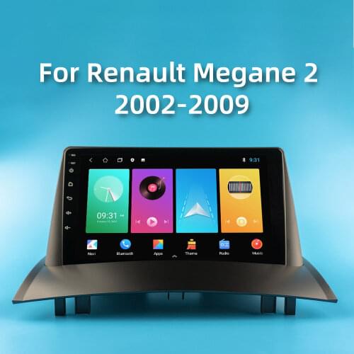 For Renault Megane 2 2002-2009 2.5D 9 Inch Screen 2din Android Car Stereo Gps Navigation Radio Bluetooth Multimedia Video Player