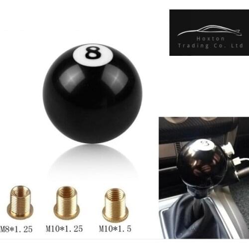 Pool Billiards Ball Custom Gear Shifter Shift Knob Black 8 Ball