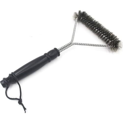 12 Inch Long Handle Stainless Steel Curling Barbecue Durable Brush Durable Professional Cleaning Wire Brush High Quality Hot