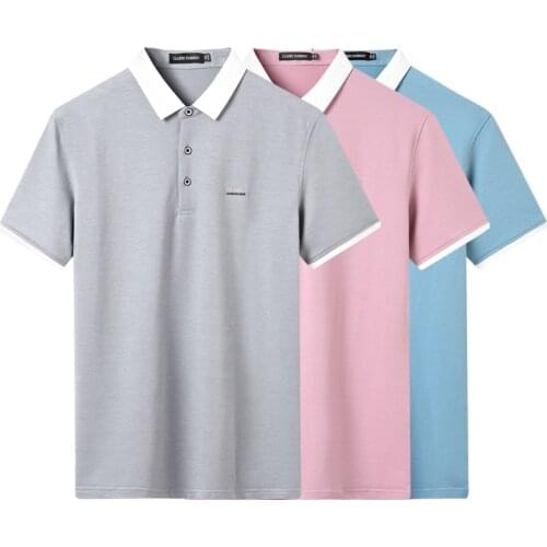Short Sleeved T-Shirt for Men Spring Summer Korean Popular Logo Polo Shirt Breathable Comfortable Lapel Business Clothes A06 3XL