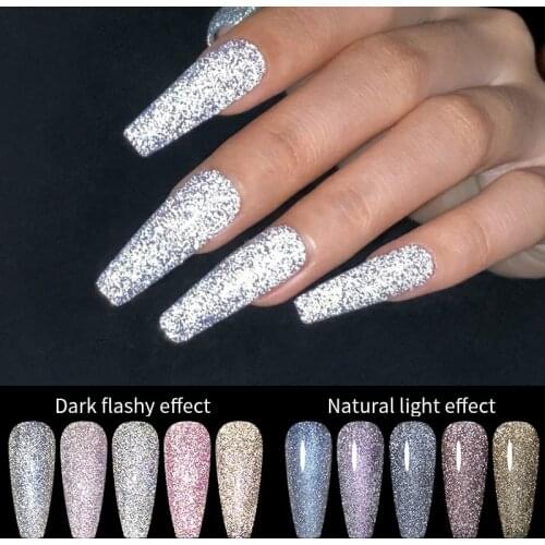 BORN PRETTY Gel Polish Reflective Top Glitter Cat Magnetic Gel Sparkling Holo Laser Soak Off Semi-Permanent Varnish For Nail Art