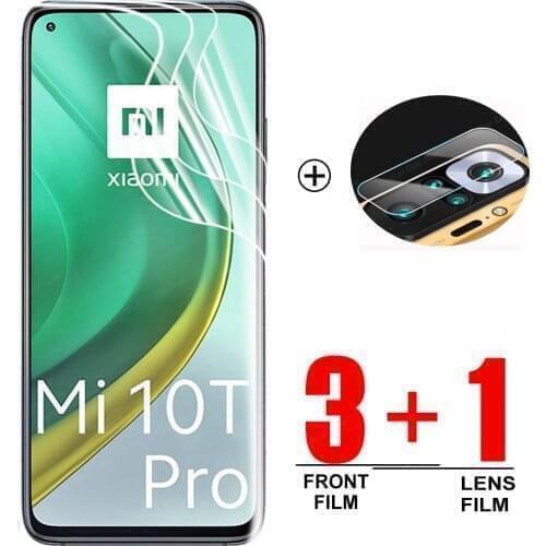 3PCS Hydrogel Film+1PCS Lens Film for Xiaomi Mi 10T Pro Screen Protector For Redmi Note 10T Lite 5G light safety film not glass