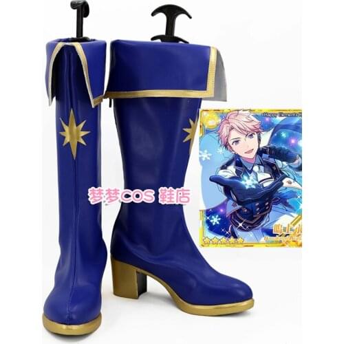 Game Ensemble Stars Knights blue Cosplay Shoes Boots Halloween Carnival Cosplay Costume Accessories Custom Made