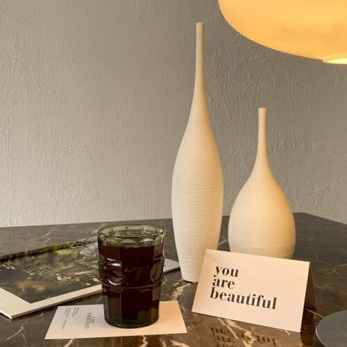 Ceramic Zen Vase Hand-drawing with Anti-skid Pad Bottom, Modern Minimalist Ornament New Style 2021