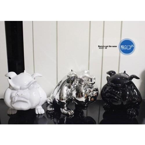 Creative resin American bully dog statue home decor crafts room decoration objects Cartoon dog ornament resin animal sculpture