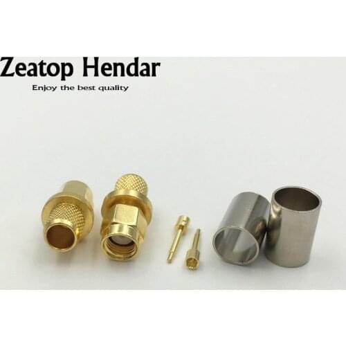 100Pcs Brass SMA Male or Female Plug RF Coax Jack Crimp for RG5 RG6 5D-FB H155 LMR300 Cable Straight Connector