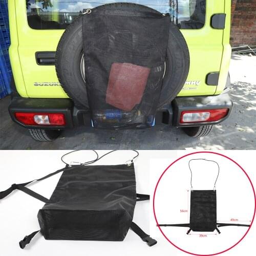 Black Rear Spare Tire Garbage Rubbish Storage Bag for Suzuki Jimny 2019+ Jeep Wrangler TJ JK JL 1997+ Exterior Accessories