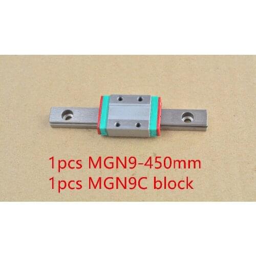 MR9 9mm linear rail guide MGN9 length 450mm with MGN9C or MGN9H linear block miniature linear motion guide way 1pcs