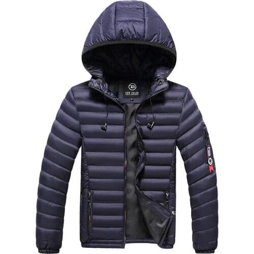 Mens Autumn and Winter Thick Jacket Jacket Mens Casual Fashion Parka Coat Warm and Windproof Plus Fleece Hooded Jacket Men