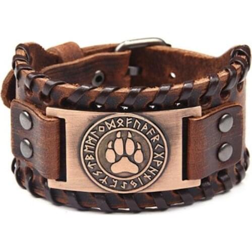 Fashion Bracelet Adjustable Wrist Leather Retro Bracelet Mens Punk Jewelry Gift