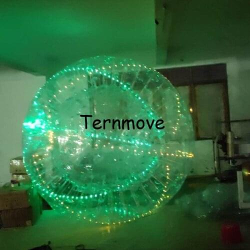 Inflatable led lighting body zorb ball,glowing zorb Human Hamster water ball,lighting grow zorb ball with Fluorescent strips