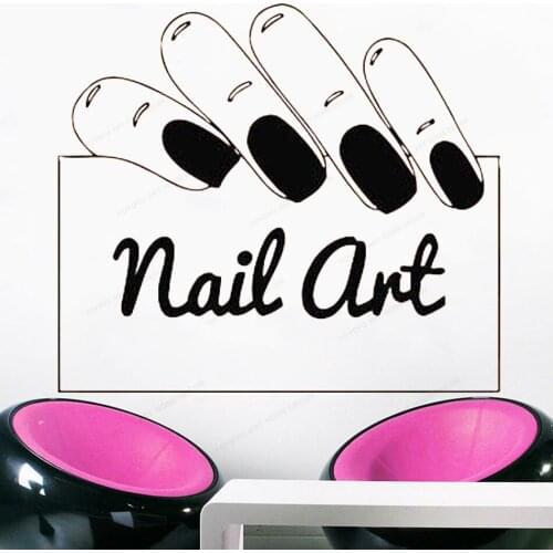 Nail Bar art Decal Nail Salon Wall Decal Manicure Pedicure Window vinyl wall Sticker Beauty Salon Wall Decor HJ774