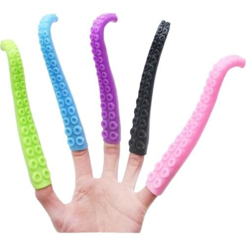 Novelty Soft Octopus Shape Tpr Finger Puppet Tell Story Finger Puppet Toy For Kids and Adults
