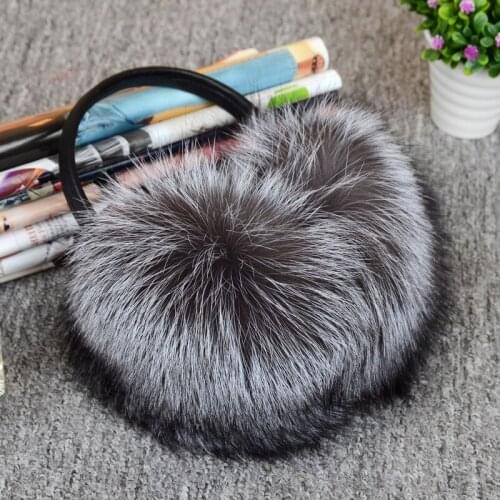 New super large white leather fox fur earmuffs ear bags ear earmuffs ear warm ear protection warm men and women