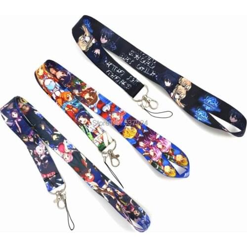 New 20Pcs 3 Styles Sword Art Online Key ID Card Cell Phone Neck Strap Lanyard W