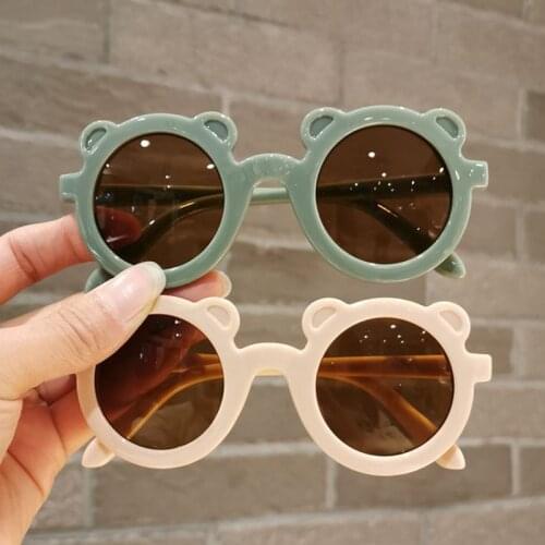 New Cartoon Lovely Kids Sunglasses Bear Shape Frame Girls Children Sun Glasses Round Street Beat Baby Boy Eyeglasses Cute Shades