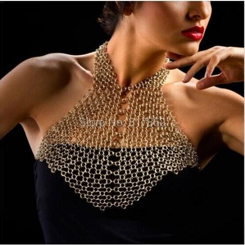 New Style BY451 Women Fashion Silver Layered Chain Jewelry Fake Collar Chains Body Jewelry