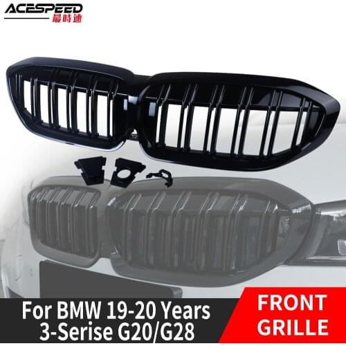 G20 G28 Front Grille Bumper Hood Kidney Racing Grille ABS Replacement for BMW 3 Series 2019-2020 Years