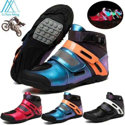 R.xjian Brand New Motorcycle Boots High-top Men Motorcycle Shoes Outdoor Cycling Racing Boots Machine Shoes Light Casual Shoes