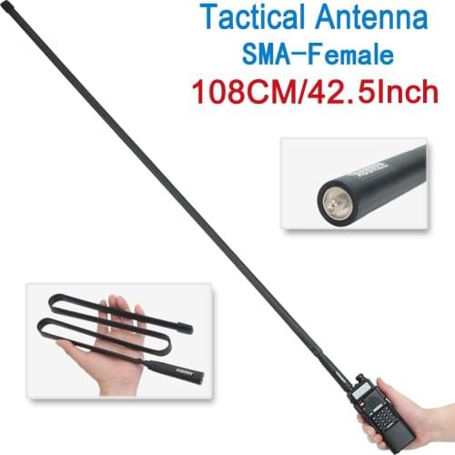 US 108CM/42.5inch ABBREE SMA Female Dual Band VHF/UHF Foldable CS Tactical Antenna For Baofeng UV-5R UV-82 AR-F8 Two Way Radio
