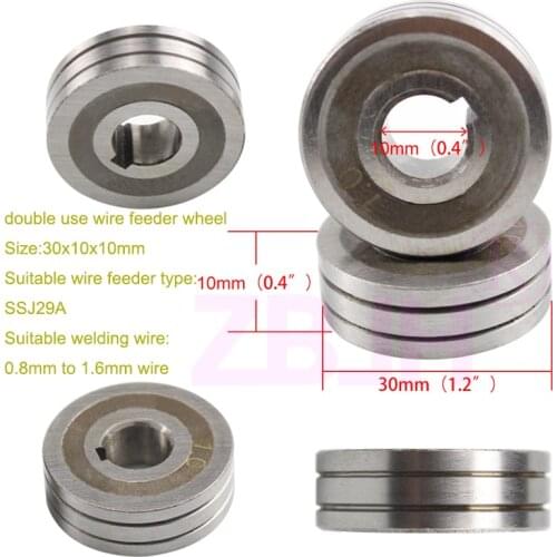 MIG Welding wire feeder wheel roller 0.8mm 1.0mm 1.2mm 1.4mm 1.6mm Double Size 30x10x10mm LRS-775S SSJ-29 Wire Feeding Machine