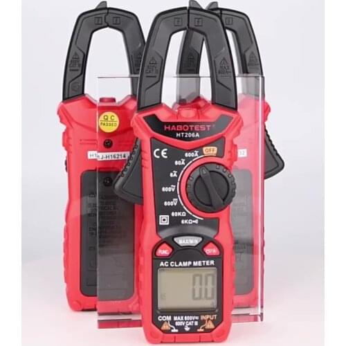 Clamp Meter Auto Range Current Clamp AC DC HABOTEST HT206D Clamp Multimeter Professional Electrician Tools Meter