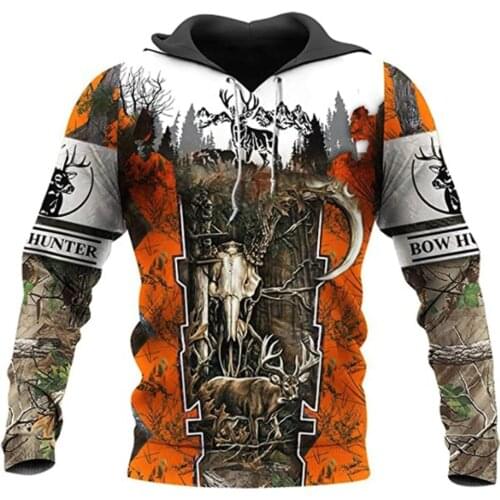 Deer Hunting 3D Printed Mens Hoodies Harajuku Streetwear Autumn Hooded Sweatshirt Unisex Casual Jacket Tracksuits TD99899845