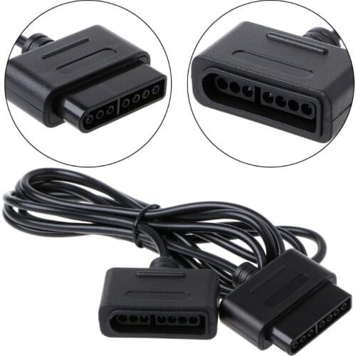 New 1 x 6ft Extension Cable for Nintendo SNES Controller Compatible for Retro-Duo and for FC Twin Black