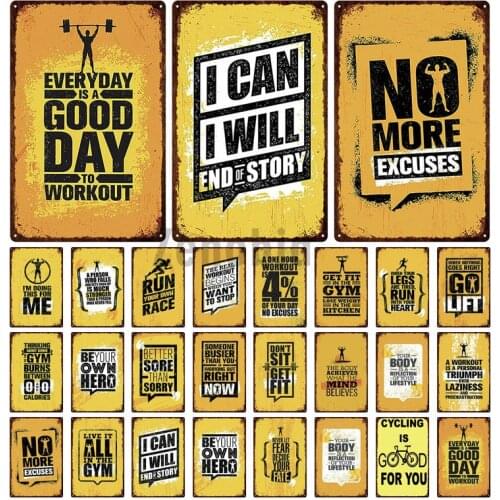 Gelb Motivations Warnung Zeichen Vintage Metall Zinn Plaque Metall Wand Art Home Dekoration Bar Cafe Tintin Shabby Retro Stil