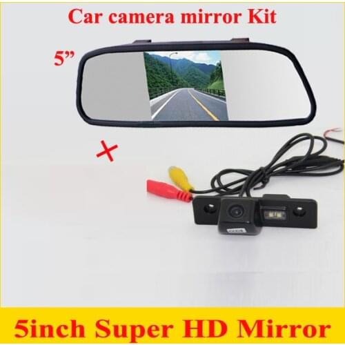 5inch car monitor mirror TFT LCD + car rear view backup camera for Skoda Octavia/ Ford Fusion (Europe) F'yuzhn Free Shipping