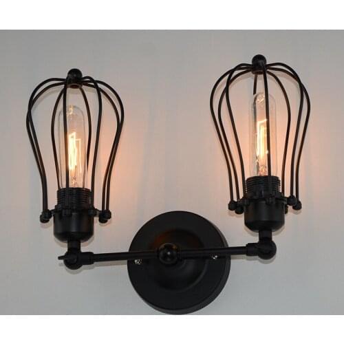 Loft iron industrial style American style rural retro restaurant individual creative design coffee shop led aisle wall lamp