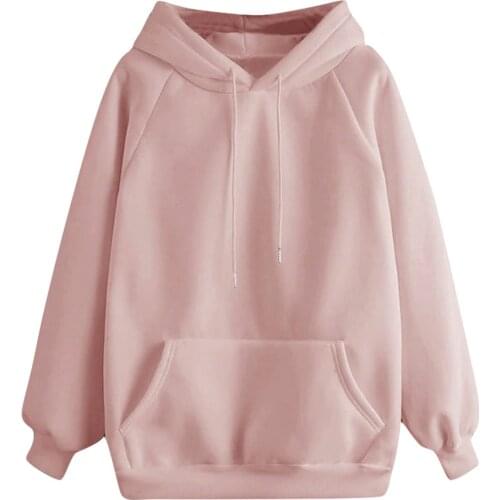 2020 Oversized Sweatshirts Women Pink Womens Sweatshirt with A Hood Hoodies Ladies Long Sleeve Casual Warm Hoodie Pullover Cloth