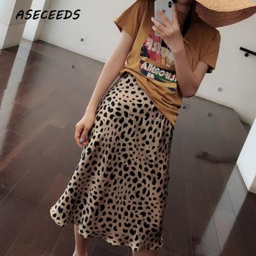 Summer 2020 kawaii boho bodycon leopard print high waist skirts womens midi leopard skirt punk streetwear korean style