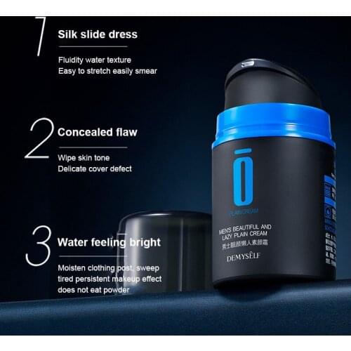 1 Pcs 50ml Mens Face Cream Concealer Moisturizing Cover Acne Marks BB Cream Mens Natural Color Light Makeup Foundation TSLM1