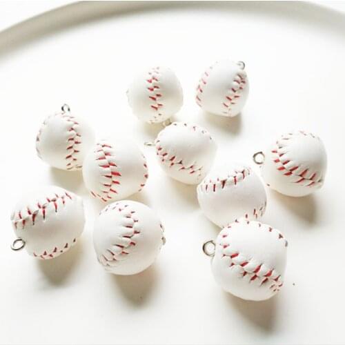 10Pcs/Lot 3D Mini PU Wooden Baseball Bat Charms Necklace Earring Keychain Pendant DIY Making Accessories