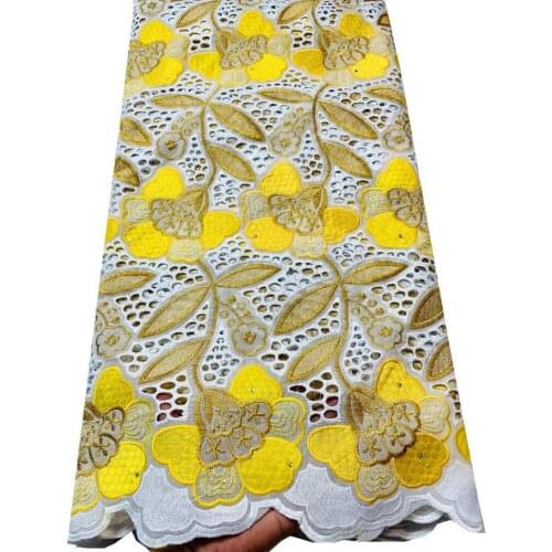 100% Cotton Peach Gold Nigerian Swiss Voile Lace Switzerland 2021 High Quality African Embroidery Lace Fabric For Wedding VSH080