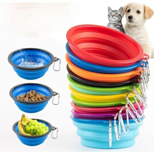 1000ml Large Collapsible Dog Pet Folding Silicone Bowl Outdoor Travel Portable Puppy Food Container Feeder Dish Bowl