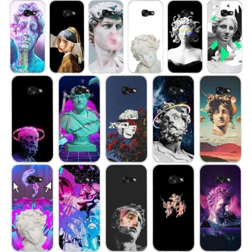 11AA Alternative statue art Popular Soft Silicone Tpu Cover phone Case for Samsung A3 A5 A7 A8 2016 2017 2018 A50