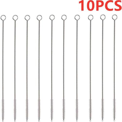 2021 Hot Sale Food Grade Stainless Steel Straw Brush Reusable Bar Party Cleaner Brush Set For Cup Brush Bar Accessories