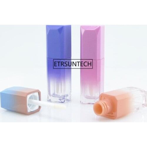 500pcs 5ml High-grade Plastic Empty bottle Gradient Square Lip Gloss Tube Glaze Scrub Fashionable Make Up Container F3029